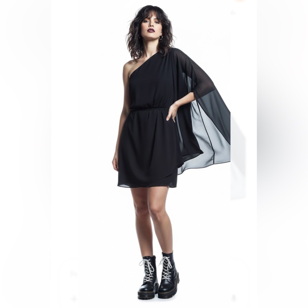 New Lulus Elegant Black One-Shoulder Dress - Picture 2 of 9